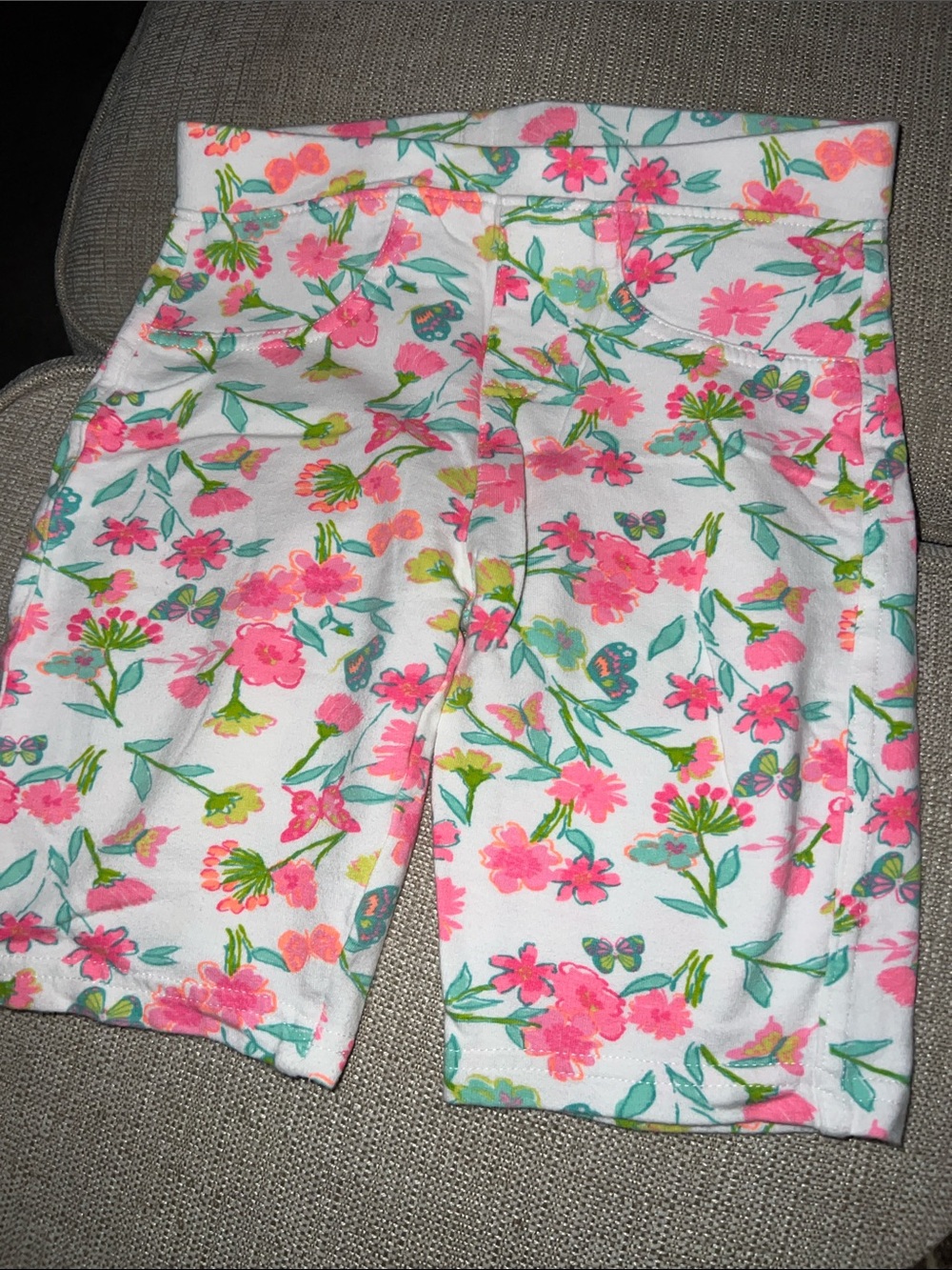 Freestyle White Floral Shorts with Pink & Green Print